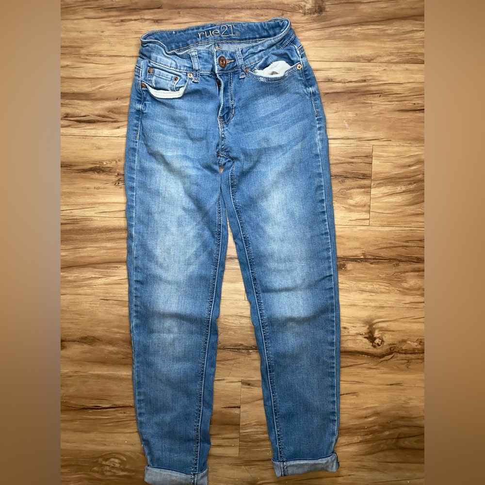 Blue Wash Mom Jeans